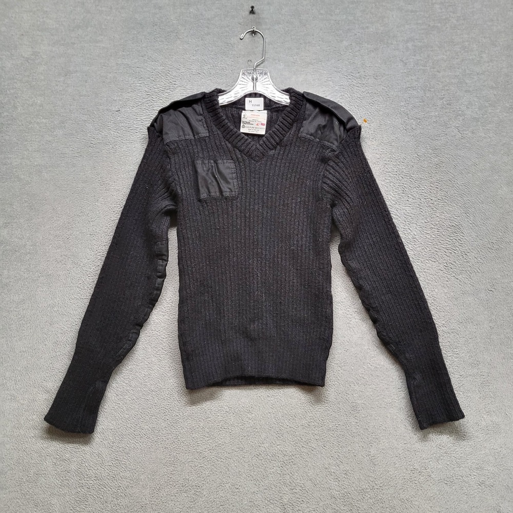 Brigade Quartermasters Men Sweater 40 Black Wolly Pully England Wool READ